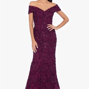 Elegant Off-Shoulder Purple Evening Gown
